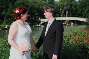 simon jenny Bow Bridge Central Park wedding