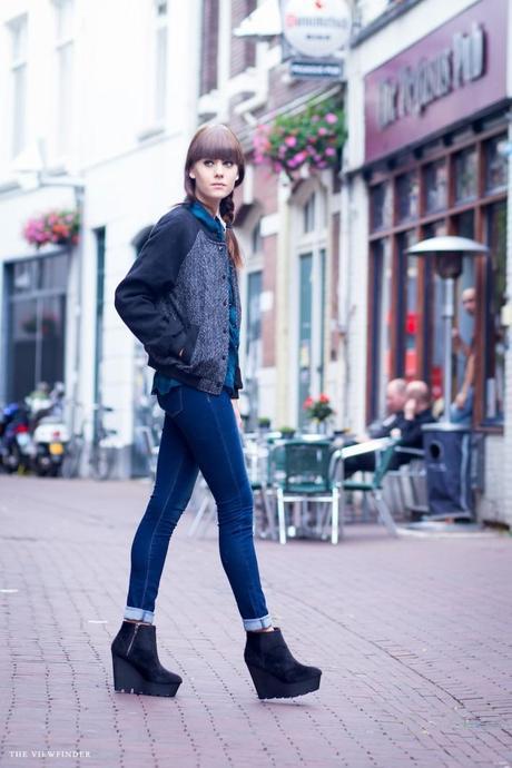 outfit cheap monday boots bomber jacket