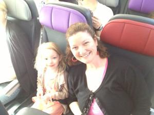 Lilly and Mummy on the plane