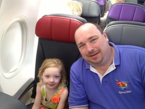Julia and Daddy on the plane