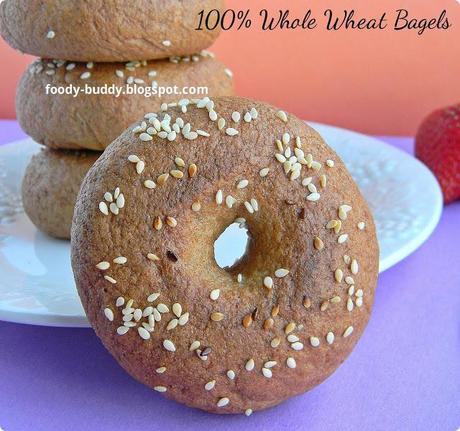 WHOLE WHEAT BAGELS - HOW TO MAKE BAGELS AT HOME WITH STEP BY STEP PICTURES