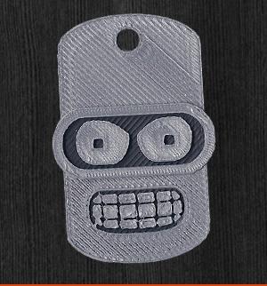 Latest NERD TAGS Pay Homage to Futurama and a Classic Game Bender (silver and black)