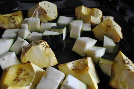 Sweet dumpling squash and courgette