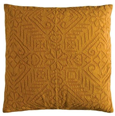 20x20 Hand appliquÃƒÂ and embroidered Pillow in Golden Yellow - Koko Company