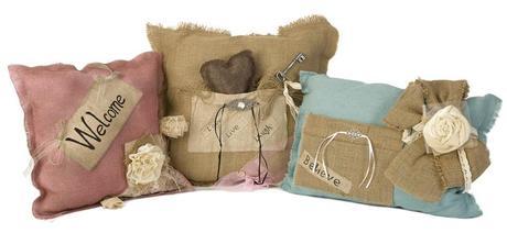 Shaw Burlap Decorative Accent Pillows - Set of 3