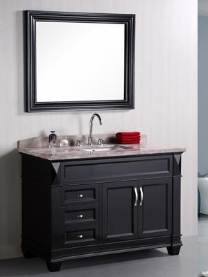 This transitional bathroom vanity is an elegant addition to any modern home