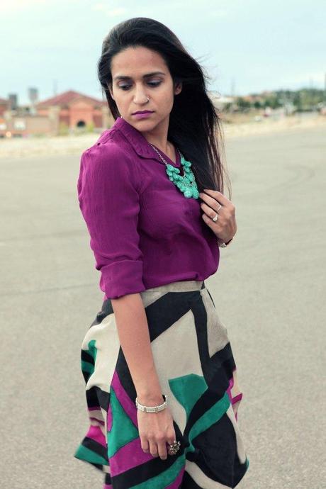 Fall Colors, DKNY Skirt, Nine West Shoes, via TJ Maxx, Tanvii.com