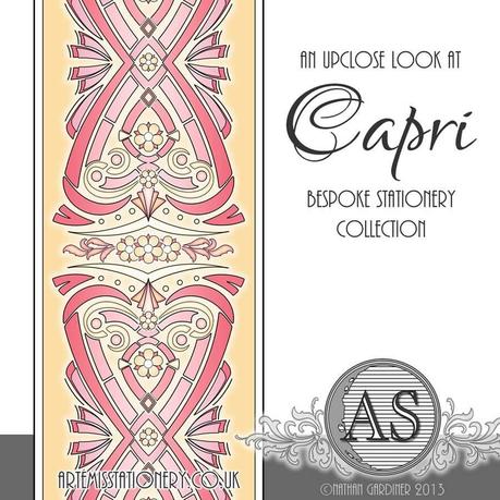 Capri pattern band wedding stationery design