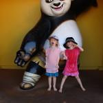 The girls being cheeky at the Kung Fu Panda
