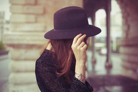 fedora hat and accessorize bracelet