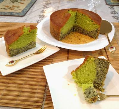 Pandan & Poppy seeds buttercake