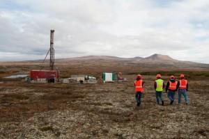 Pebble Project exploratory drill rig.  CREDIT: KDLG – Dillingham