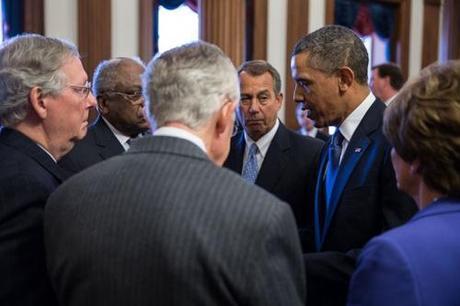 McConnell, Clyburn, Reid, Boehner, Pelosi 2-27-2013 photo by Pete Souza