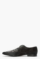 Slicker Than Oil:  Burberry Prorsum Black Studded Calf-hair Lace Ups