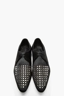 Slicker Than Oil:  Burberry Prorsum Black Studded Calf-hair Lace Ups