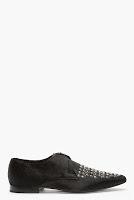 Slicker Than Oil:  Burberry Prorsum Black Studded Calf-hair Lace Ups