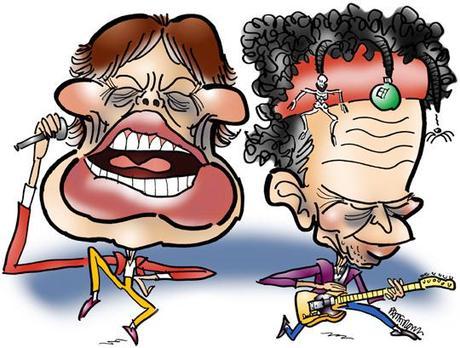 Calling All Caricature Lovers: Another Edition Of “Name That Idiot Celeb” caricatures of Mick Jagger and Keith Richards, singer and guitarist respectively in the rock band The Rolling Stones