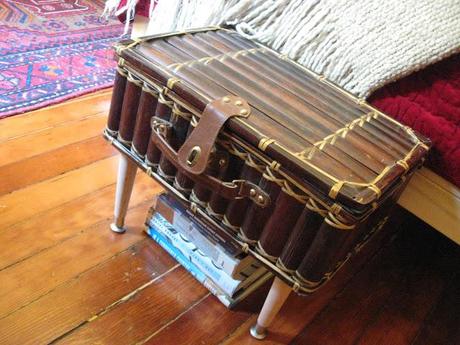 DIY: Vintage Suitcase turned into a Foot of the Bed Table