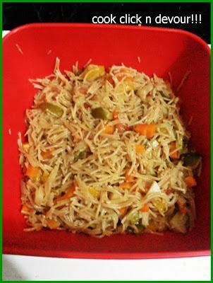 Semiya pulao with chole masala