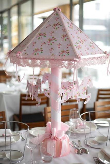 Pink Carousel Themed Christening Party  by Le Petit Party