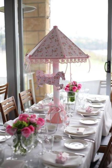 Pink Carousel Themed Christening Party  by Le Petit Party