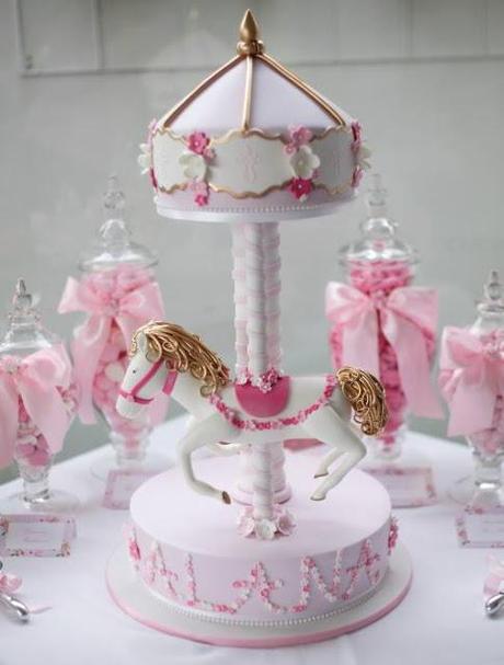 Pink Carousel Themed Christening Party  by Le Petit Party