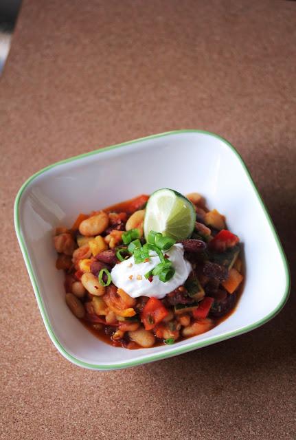 Vegan Summer Vegetable and Bean Chili