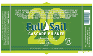 Full Sail “26″ Cascade Pilsner