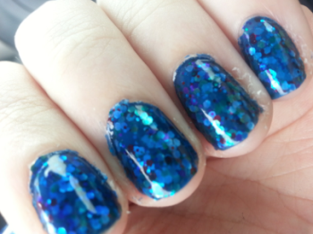 Four layers of blue and glitter polish later…