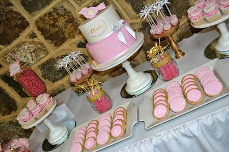 Vintage Pink and gold 1st birthday by Full of Air Jumping Castles