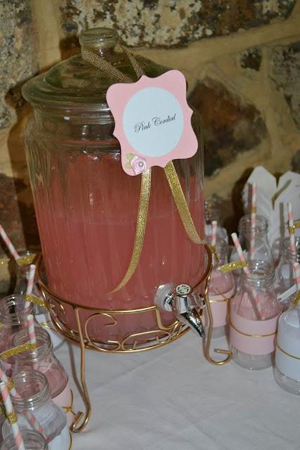 Vintage Pink and gold 1st birthday by Full of Air Jumping Castles