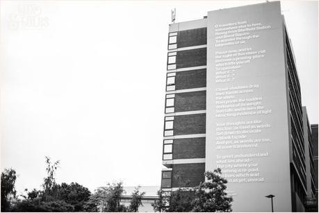 Photograph of poem written on the side of a building in Sheffield Yorkshire UK