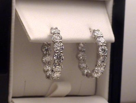 5-carat diamond hoop earrings