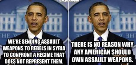 Obama hypocrisy assault weapons