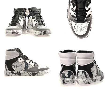 balenciaga marbled high top sneakers fw13