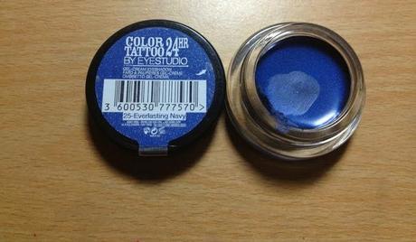 Maybelline EyeStudio Color Tattoo 24hr Cream Gel Eyeshadow Everlasting Navy Swatches