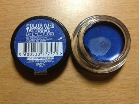 Maybelline EyeStudio Color Tattoo 24hr Cream Gel Eyeshadow Everlasting Navy Swatchesheight=