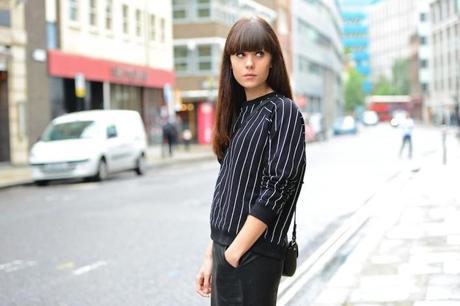 outfit black white pinstripe trend sweater