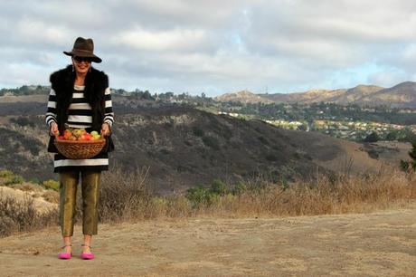 ... mixing  stripes, brocade... and fur for fall ...