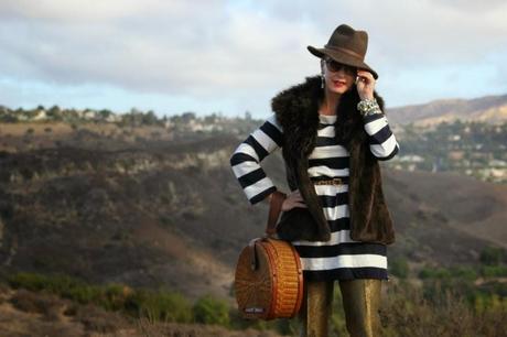 ... mixing  stripes, brocade... and fur for fall ...