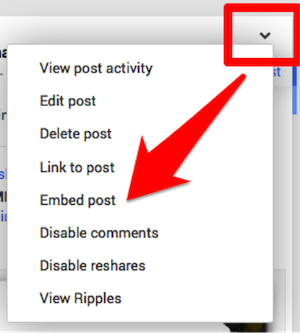 embedding a google+ post