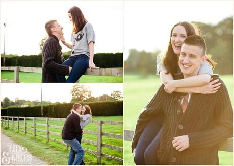 Engagement shoot posing stockeld park Yorkshire