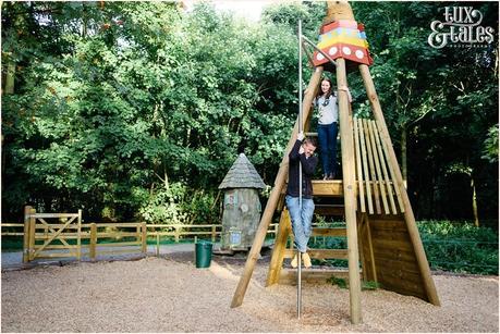 man slides down pole at stockeld park 