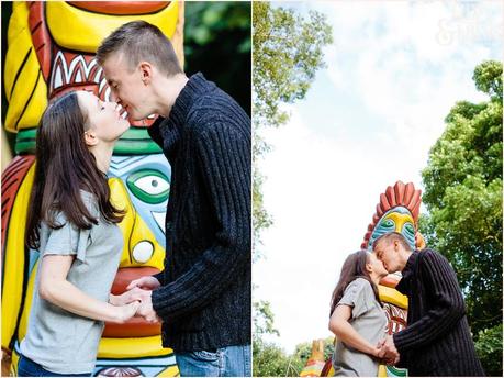 Engagement Shoot Stockeld Park Totem Pole