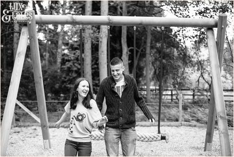 couple having dun on rope swing at Stockeld Park 