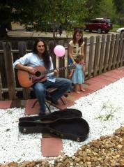 Archie Rocks Acoustic, little Theriot and my own kiddo in the garden at GBITW.