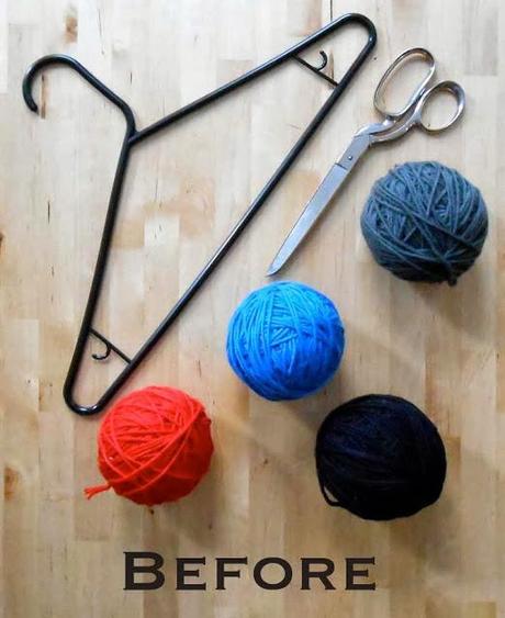 Ombre and Color Block Yarn Wrapped Hangers