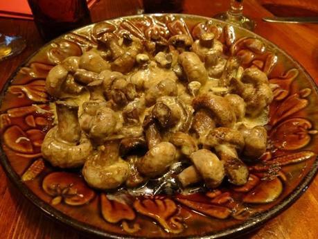 The best meal we had in Bulgaria.  Creamy mushrooms with garlic