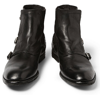 Triple Take:  Alexander McQueen Triple Monk-Strap Washed Leather Boot