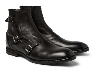 Triple Take:  Alexander McQueen Triple Monk-Strap Washed Leather Boot